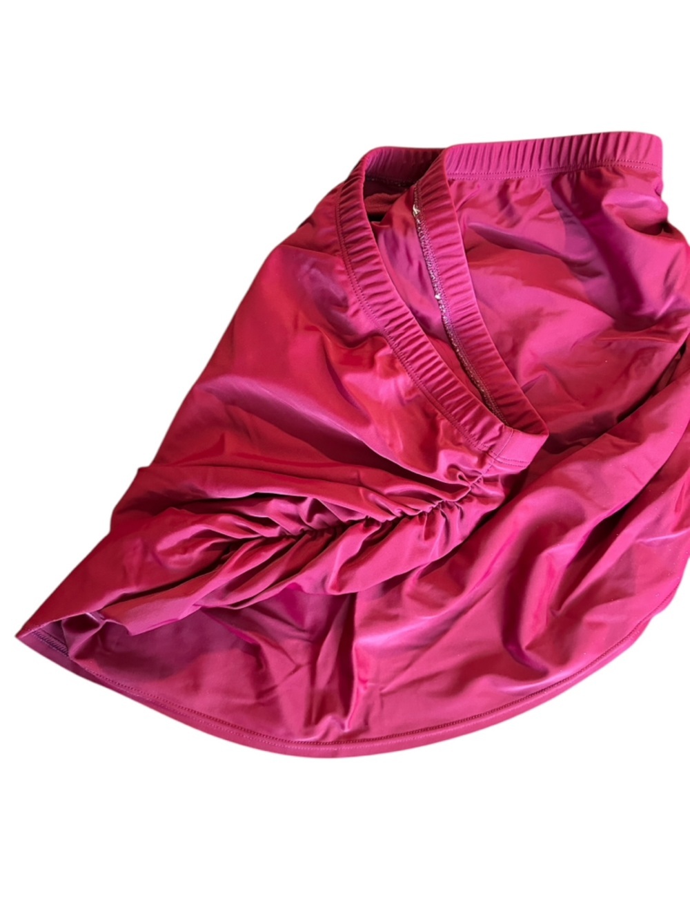 Burgundy Ruched Skirted Swim Bottom Skirt 2xl - Picture 7 of 9